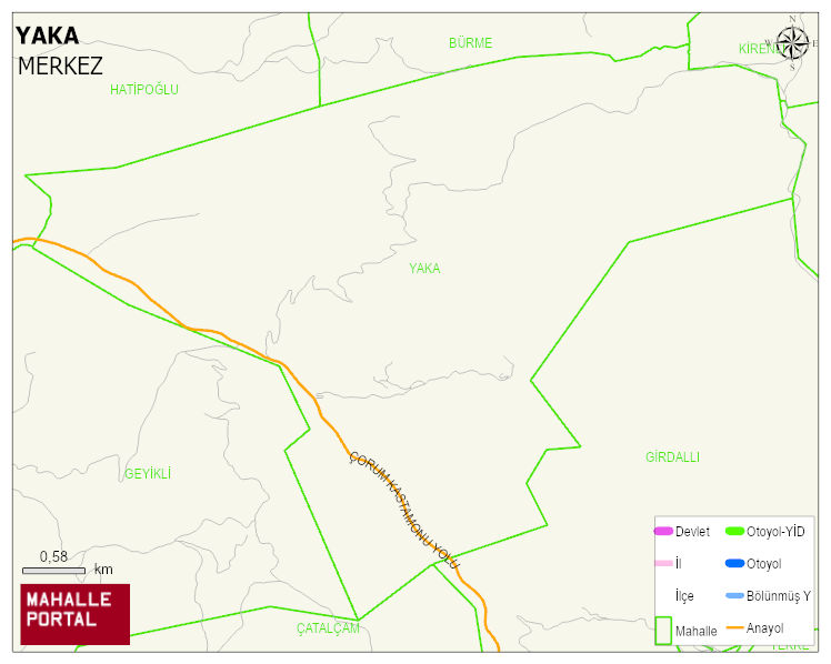 YAKA Köyü Haritası | Mahalle ve Köy Sınırı