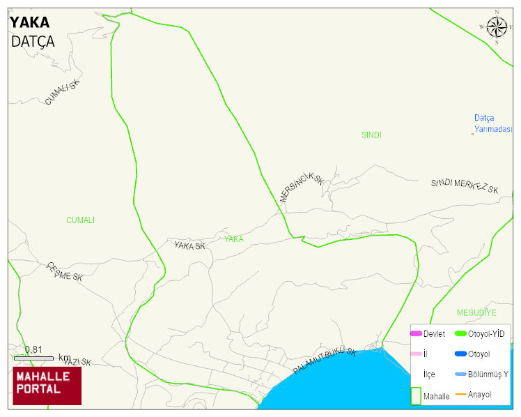 YAKA Mahallesi Haritası | Yükselti ve Doğa Özellikleri