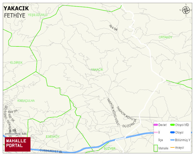 YAKACIK Mahallesi Haritası | Coğrafi Yapı ve Detaylı Haritası