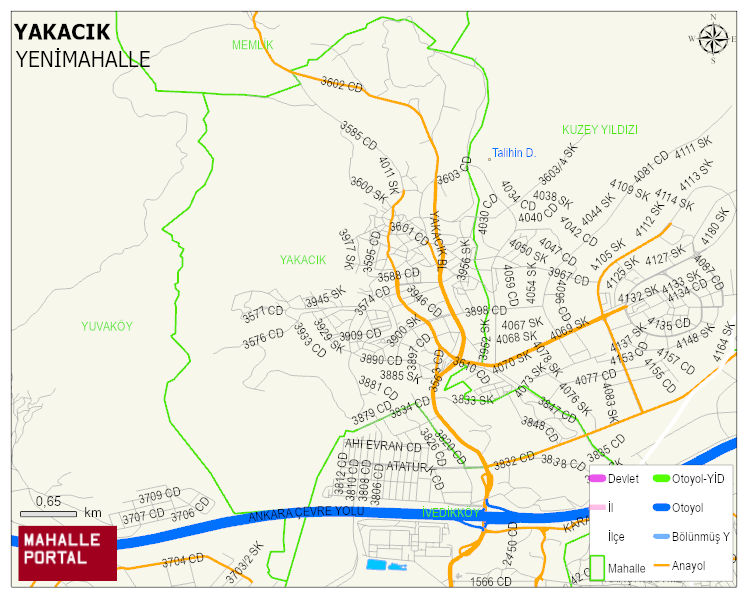 YAKACIK Mahallesi Haritası | Güncel Mahalle ve Köy Haritası