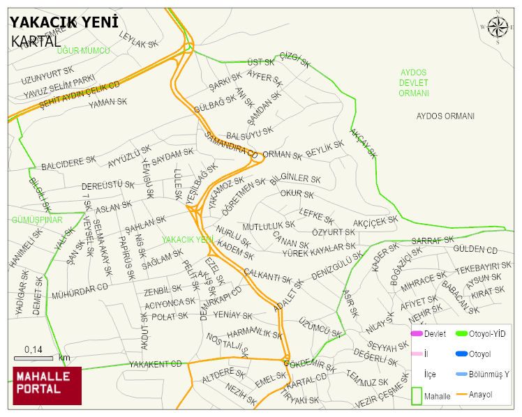 YAKACIK YENİ Mahallesi Haritası | İnteraktif Köy ve Mahalle Sınırları