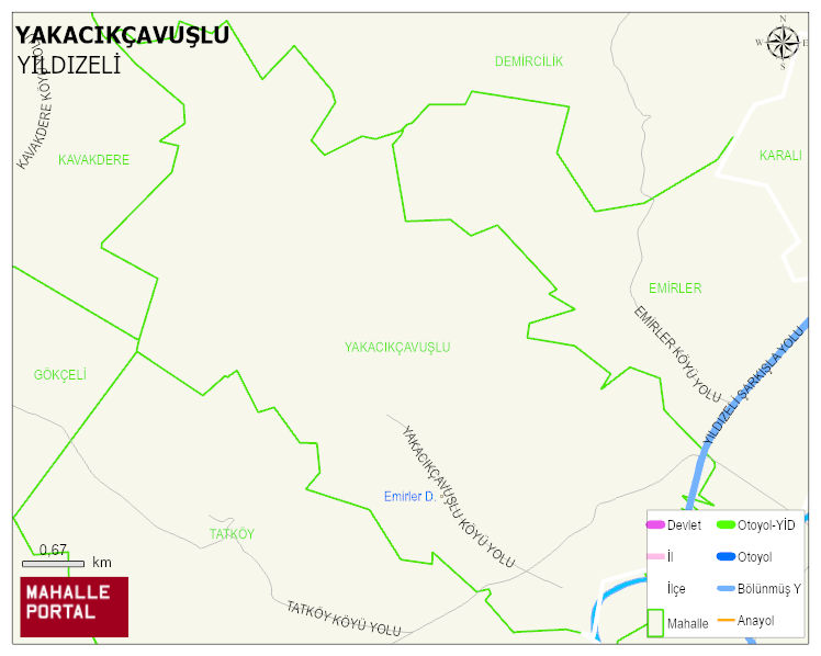 YAKACIKÇAVUŞLU Köyü Haritası | Mahalle Sokak Haritası