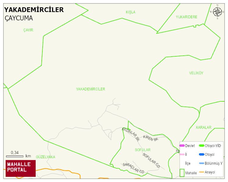 YAKADEMİRCİLER Köyü Haritası | Güncel Mahalle ve Köy Haritası
