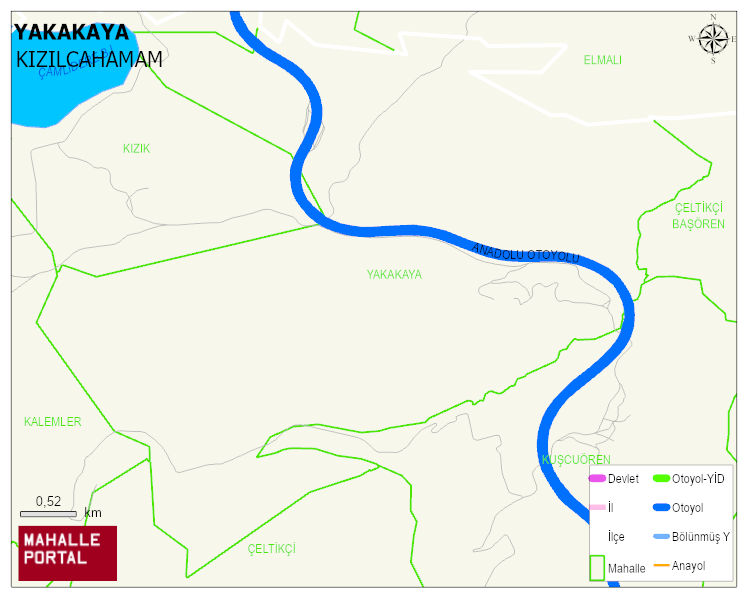 YAKAKAYA Mahallesi Haritası | Sayısal Bölge Görünümü