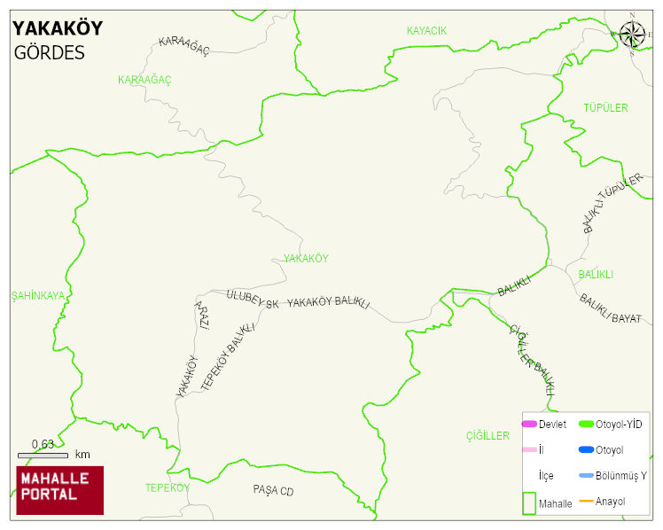 YAKAKÖY Mahallesi Haritası | Coğrafi Yapı ve Detaylı Haritası