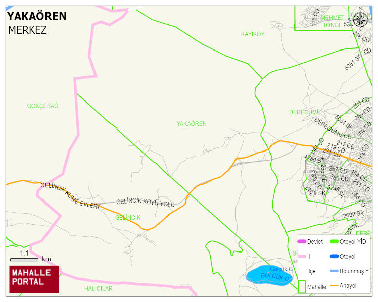 YAKAÖREN Köyü Haritası | Uydu Görüntüsü ve Harita Detayları