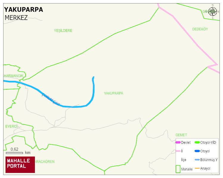 YAKUPARPA Köyü Haritası | Yükselti ve Doğa Özellikleri