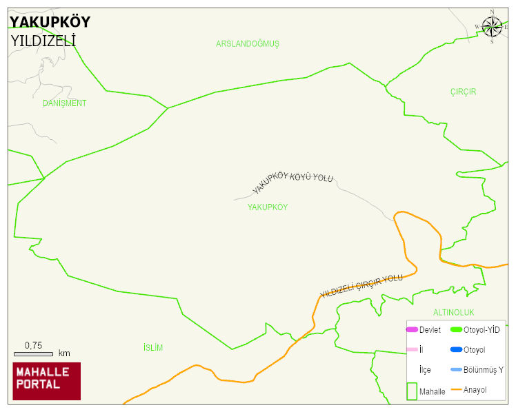 YAKUPKÖY Köyü Haritası | Mahalle ve Köy Sınırı