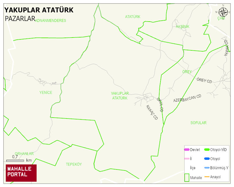 YAKUPLAR ATATÜRK Mahallesi Haritası | Yükselti ve Doğa Özellikleri