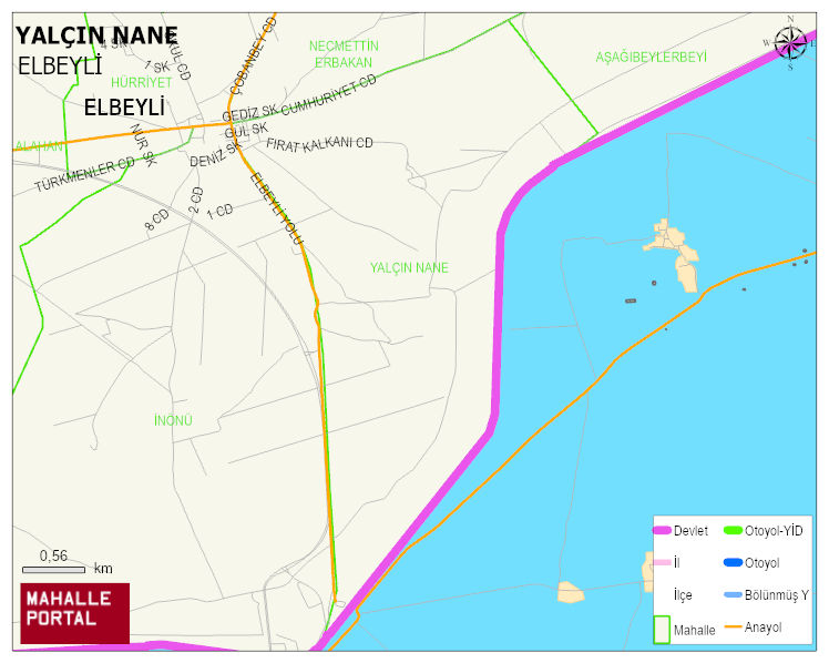 YALÇIN NANE Mahallesi Haritası | Sayısal Bölge Görünümü