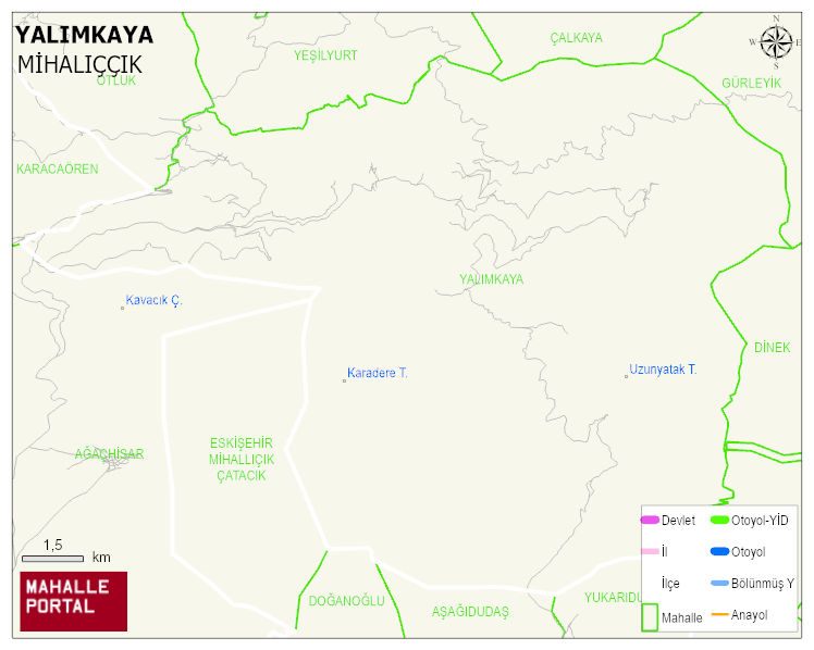 YALIMKAYA Mahallesi Haritası | Detaylı Köy ve Mahalle Görünümü