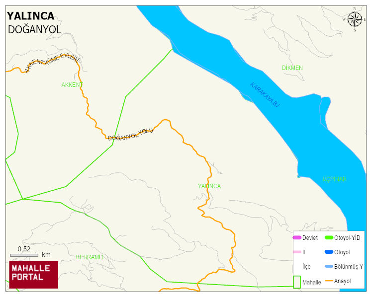 YALINCA Mahallesi Haritası | Mahalle ve Köy Sınırı