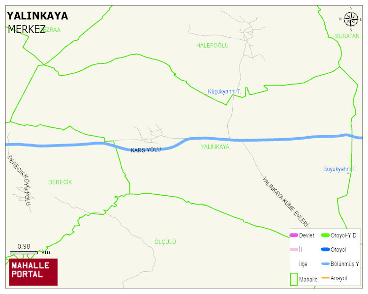 YALINKAYA Köyü Haritası | Mahalle Sokak Haritası