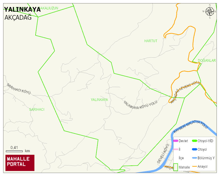 YALINKAYA Mahallesi Haritası | Mahalle ve Köy Sınırı