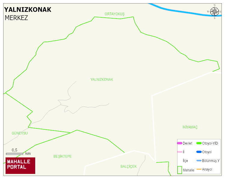 YALNIZKONAK Köyü Haritası | Mahalle Sokak Haritası