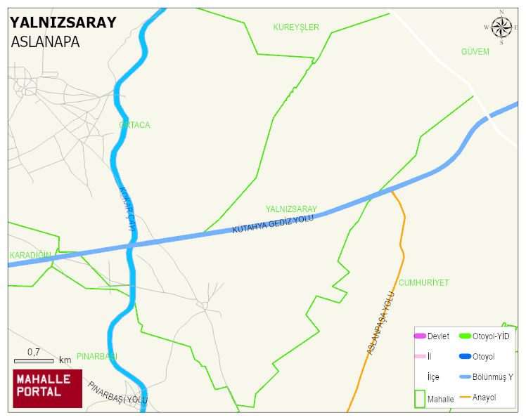 YALNIZSARAY Mahallesi Haritası | Detaylı Köy ve Mahalle Görünümü
