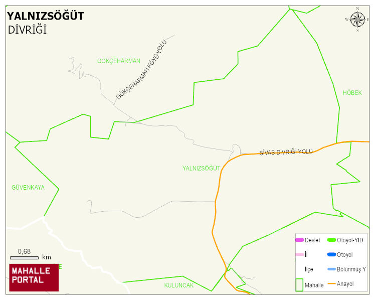 YALNIZSÖĞÜT Köyü Haritası | Coğrafi Yapı ve Detaylı Haritası