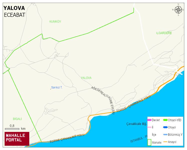 YALOVA Köyü Haritası | Sayısal Bölge Görünümü