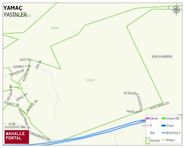 YAMAÇ Mahallesi Haritası | Detaylı Köy ve Mahalle Görünümü