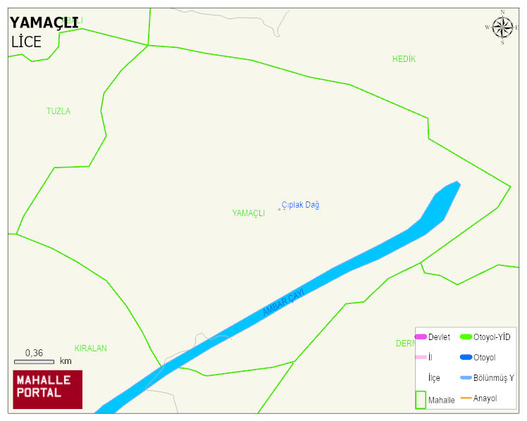 YAMAÇLI Mahallesi Haritası | Mahalle ve Köy Sınırı