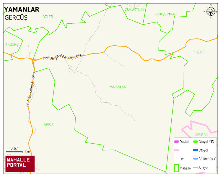YAMANLAR Köyü Haritası | İnteraktif Köy ve Mahalle Sınırları