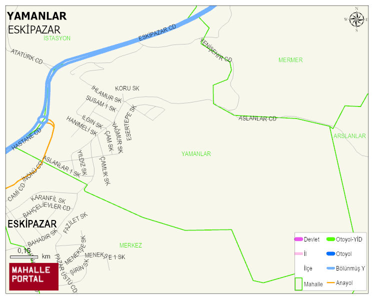 YAMANLAR Mahallesi Haritası | Mahalle ve Köy Sınırı