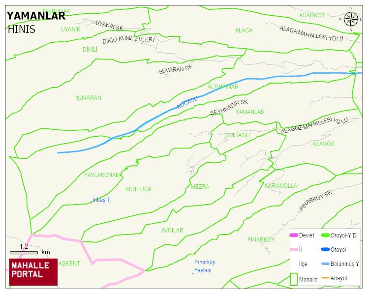 YAMANLAR Mahallesi Haritası | Dağlar, Ovalar ve Akarsu Bilgileri