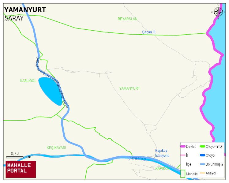 YAMANYURT Mahallesi Haritası | Yükselti ve Doğa Özellikleri