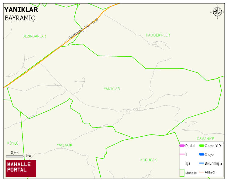 YANIKLAR Köyü Haritası | Detaylı Köy ve Mahalle Görünümü
