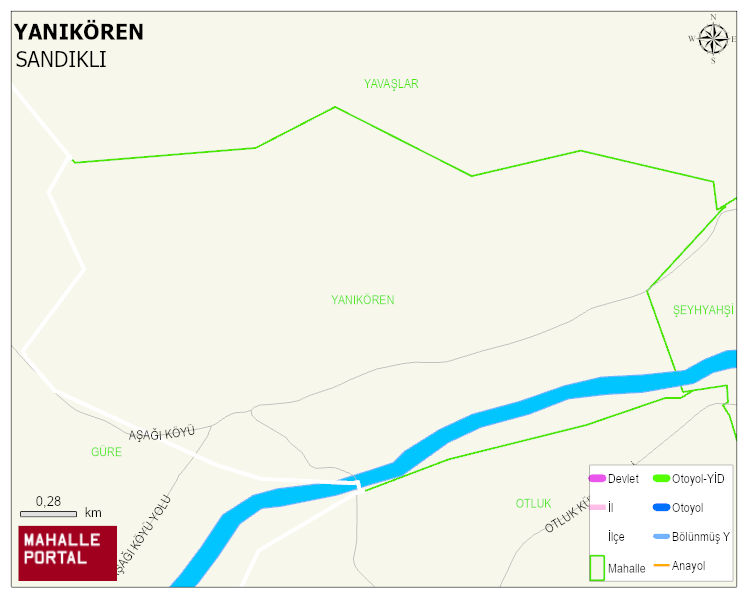 YANIKÖREN Köyü Haritası | Coğrafi Yapı ve Detaylı Haritası