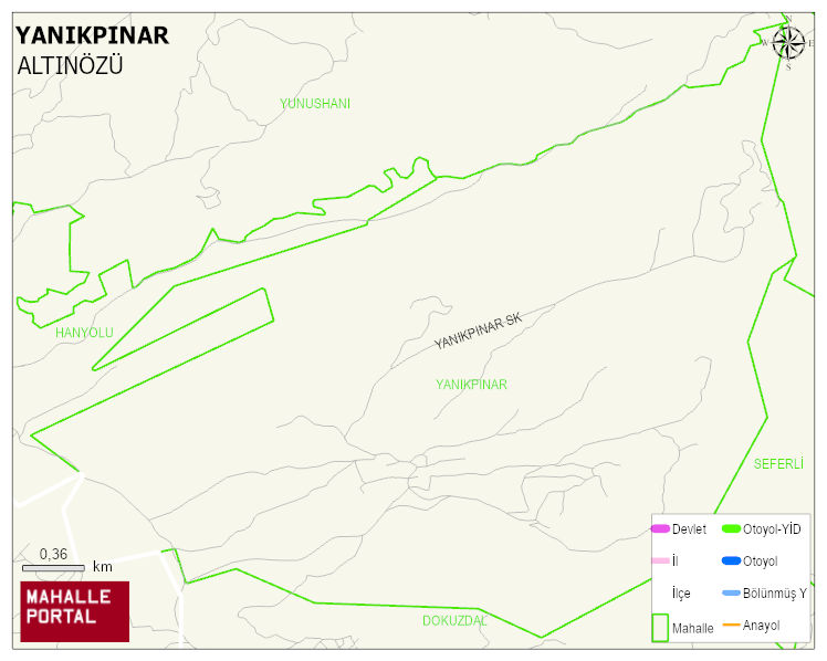 YANIKPINAR Mahallesi Haritası | Yükselti ve Doğa Özellikleri