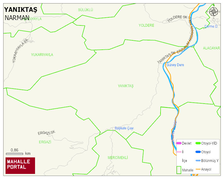 YANIKTAŞ Mahallesi Haritası | Mahalle ve Köy Sınırı