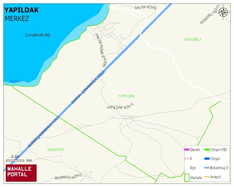 YAPILDAK Köyü Haritası | Mahalle ve Köy Sınırı