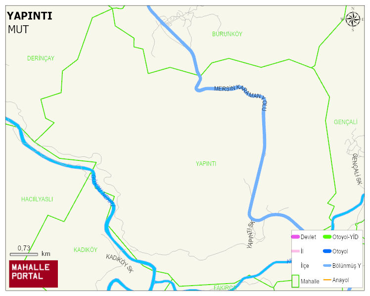 YAPINTI Mahallesi Haritası | Coğrafi Yapı ve Detaylı Haritası
