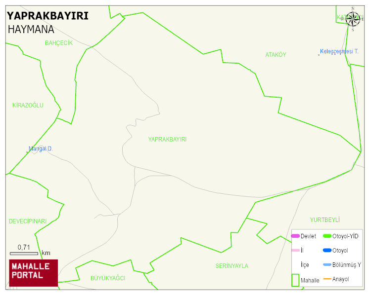 YAPRAKBAYIRI Mahallesi Haritası | Güncel Mahalle ve Köy Haritası