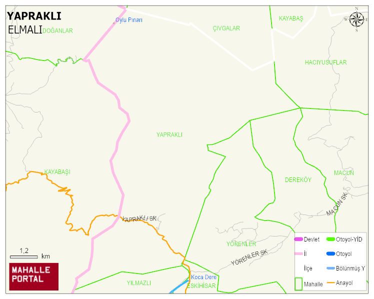 YAPRAKLI Mahallesi Haritası | Güncel Mahalle ve Köy Haritası