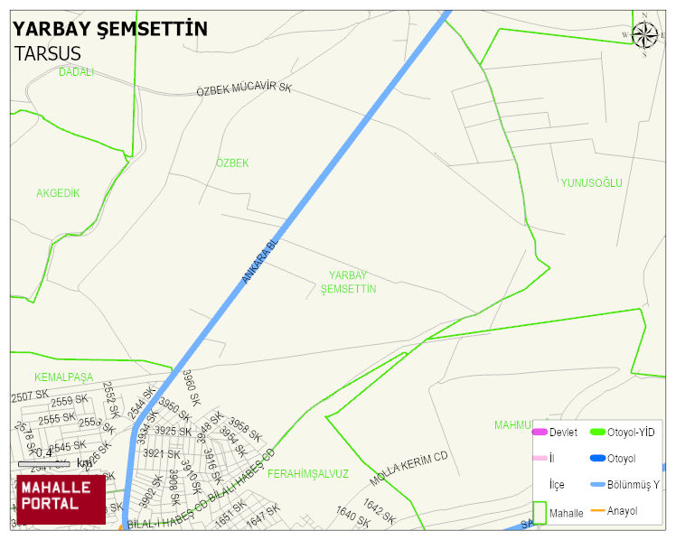 YARBAY ŞEMSETTİN Mahallesi Haritası | Detaylı Köy ve Mahalle Görünümü