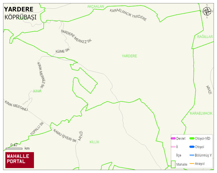 YARDERE Mahallesi Haritası | Coğrafi Yapı ve Detaylı Haritası
