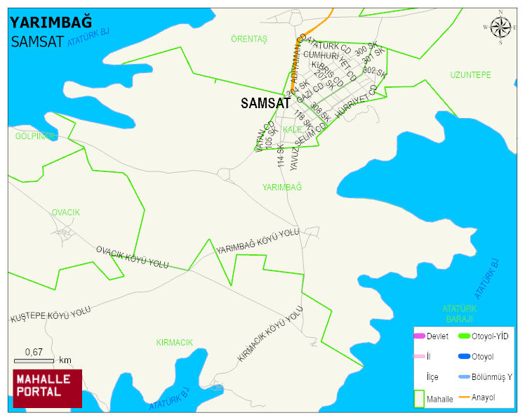 YARIMBAĞ Köyü Haritası | Mahalle ve Köy Sınırı