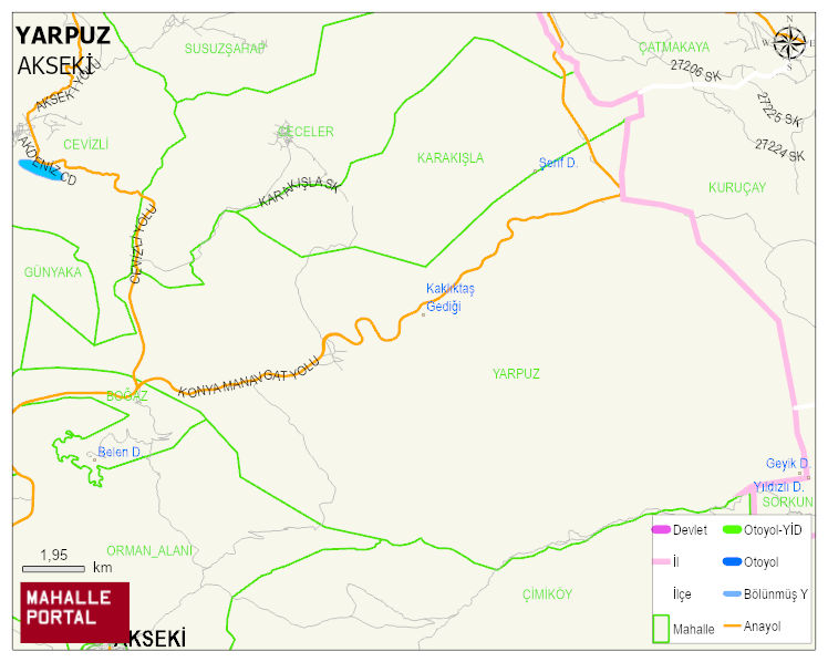 YARPUZ Mahallesi Haritası | Mahalle ve Köy Sınırı