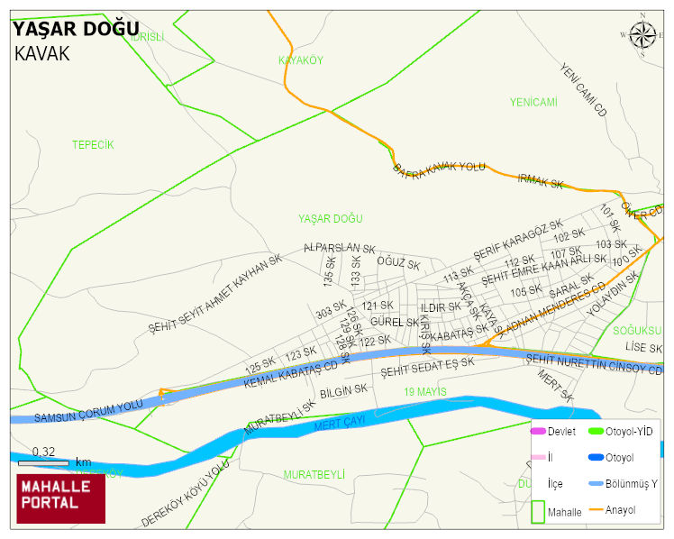 YAŞAR DOĞU Mahallesi Haritası | Mahalle ve Köy Sınırı
