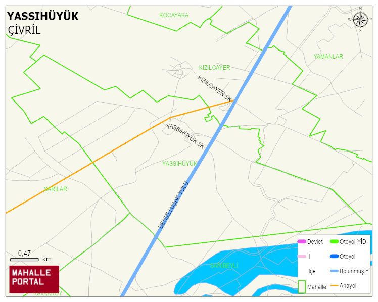 YASSIHÜYÜK Mahallesi Haritası | İnteraktif Köy ve Mahalle Sınırları