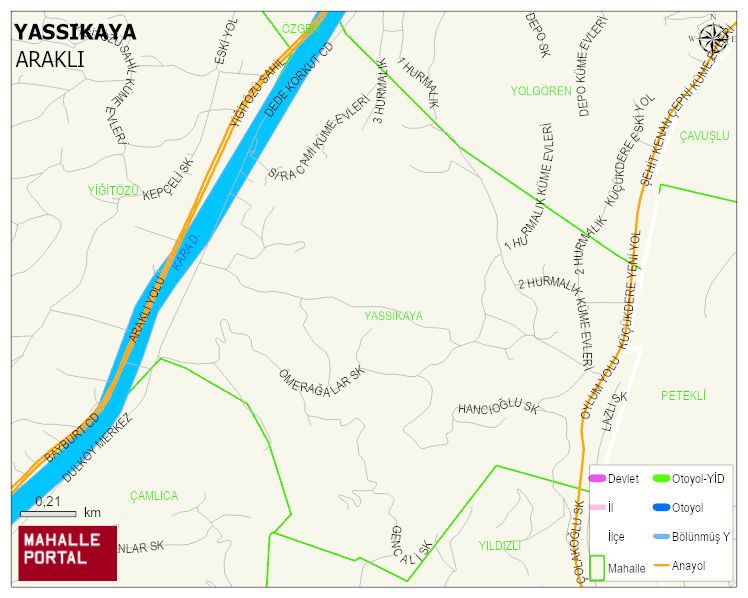 YASSIKAYA Mahallesi Haritası | Dağlar, Ovalar ve Akarsu Bilgileri