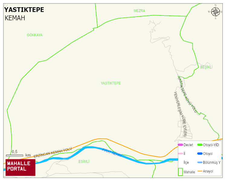 YASTIKTEPE Köyü Haritası | Mahalle ve Köy Sınırı