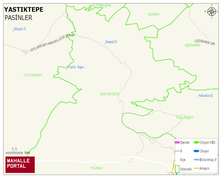 YASTIKTEPE Mahallesi Haritası | Güncel Mahalle ve Köy Haritası