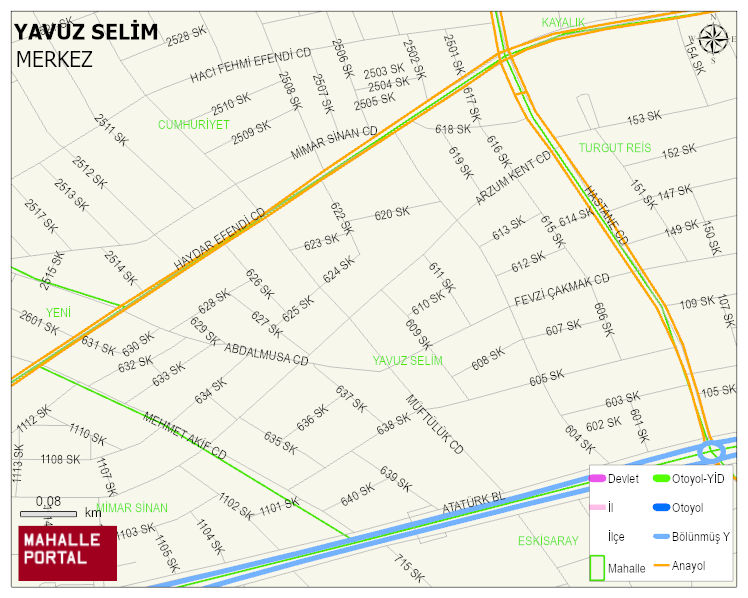 YAVUZ SELİM Mahallesi Haritası | Detaylı Köy ve Mahalle Görünümü