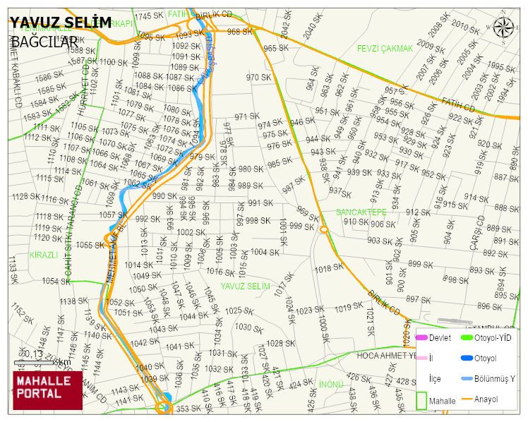 YAVUZ SELİM Mahallesi Haritası | İnteraktif Köy ve Mahalle Sınırları