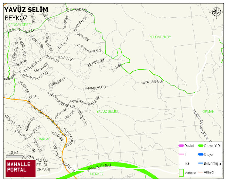 YAVUZ SELİM Mahallesi Haritası | Sayısal Bölge Görünümü
