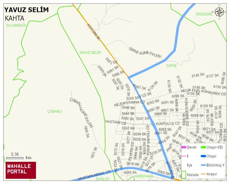 YAVUZ SELİM Mahallesi Haritası | Dağlar, Ovalar ve Akarsu Bilgileri