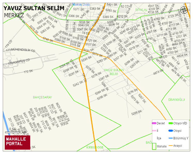 YAVUZ SULTAN SELİM Mahallesi Haritası | Sayısal Bölge Görünümü